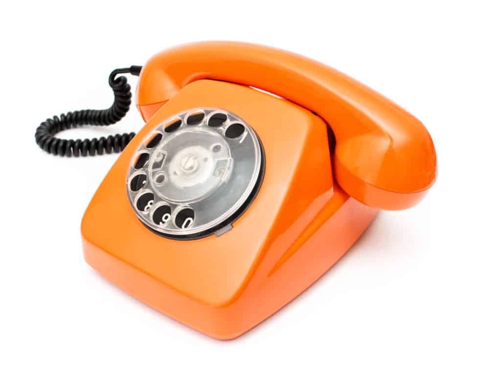 orange old telephone