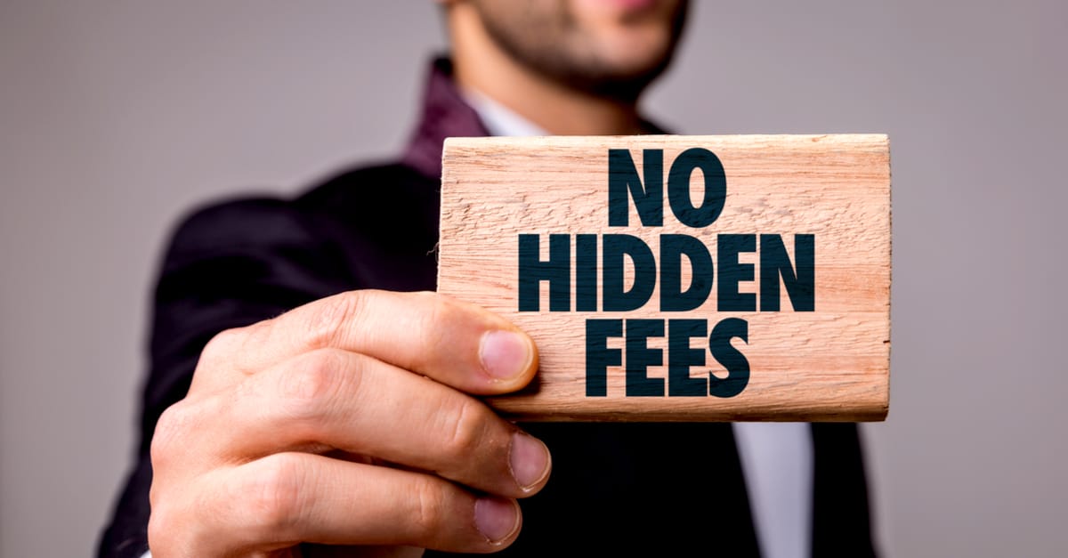 solicitor holding notice win no hidden fees printed on it