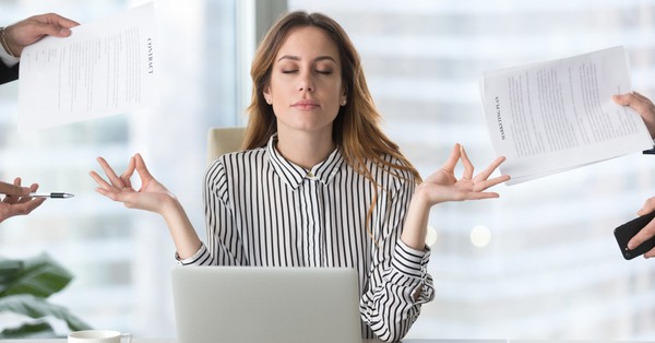very stressed woman