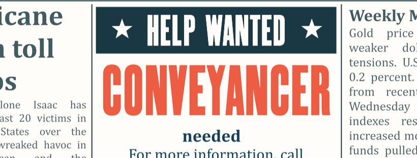 advert in newspaper for a conveyancer