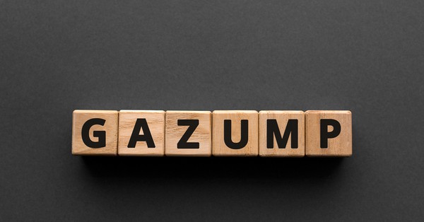 letters spelling gazumped