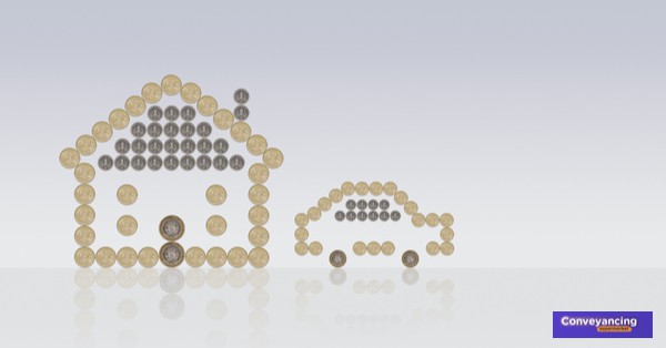 house and car made from uk coins